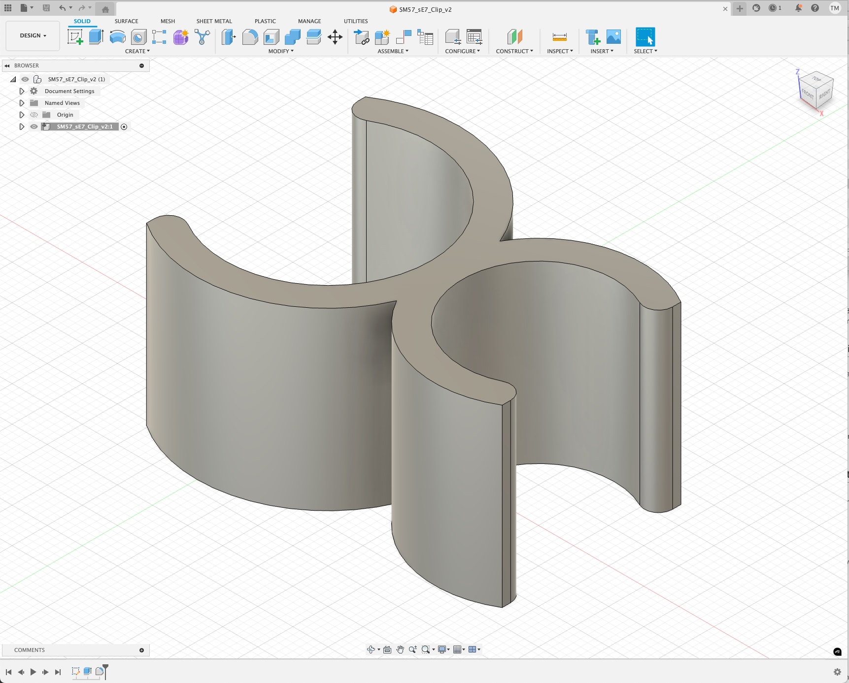A screenshot from Autodesk Fusion showing the microphone clip